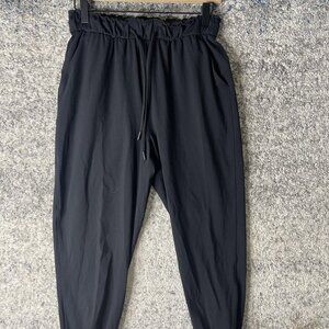 Lululemon Joggers Womens 6 Black High Rise Drawstring Cuffed Nylon Woven Stretch